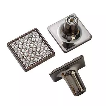 1 шт. ручка для шкафа с одним отверстием, квадратная ручка для шкафа из АБС-пластика, ручка для комода с кристаллами и бриллиантами, фурнитура для дверной ручки, украшение