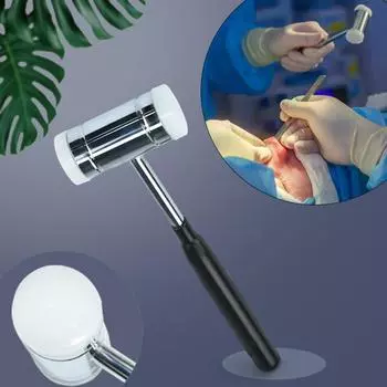 1 шт. ручка из нержавеющей стали, двуглавый нейлоновый стоматологический молоток для костей, инструмент для хирургического извлечения зубов, автоклав, стоматологическое оборудование чёрный