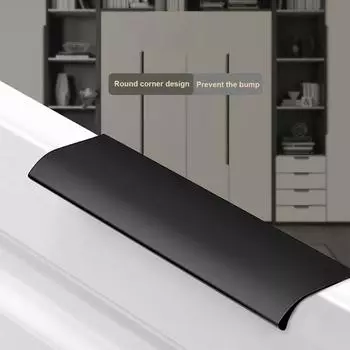 1 шт. Ручки для шкафа, ручка 80-400 мм, алюминиевый сплав, черный 80mm