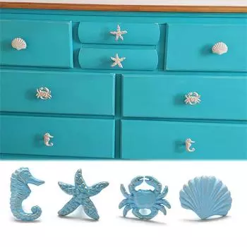 1 шт. ручки для шкафа, ручки для дверей шкафа, синие/белые ручки для ящиков с одним отверстием из чугуна