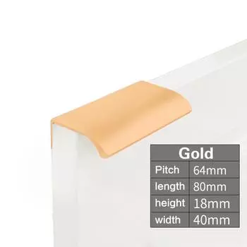 1 шт. ручки для шкафа в спальню, ручки для ящиков мебели, ручки-скобы, скрытая дверная ручка для кухни 80mm золотой