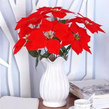 1 шт., ручная работа, имитация рождественского цветочного украшения, искусственный букет из 5/7 головок, для свадьбы, сделай сам, новый