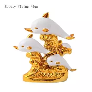 1 шт. ручная работа керамический креативный дельфин украшение для домашнего офиса рабочего стола гостиной входа маленький орнамент