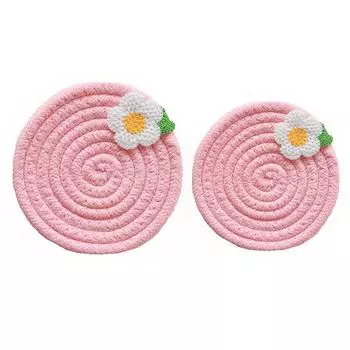 1 шт., ручная работа, красочные цветочные подставки для столовых приборов, круглая веревка, домашний декор 8cm