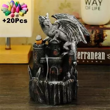 1 шт., ручная работа, курильница с обратным потоком в виде динозавра, смола птерозавра, украшение для дома, украшения для чайного домика, украшение для вечеринки на Хэллоуин
