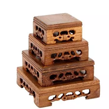 1 шт., ручная работа, ретро полка для растений бонсай, многоцелевая, куриное крылышко, квадратная, из цельного дерева