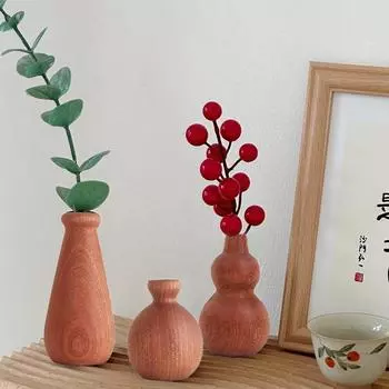 1 шт., ручная работа, винтажная минималистская новая деревянная ваза из цельного дерева, сухоцвет, настольный декор, макет