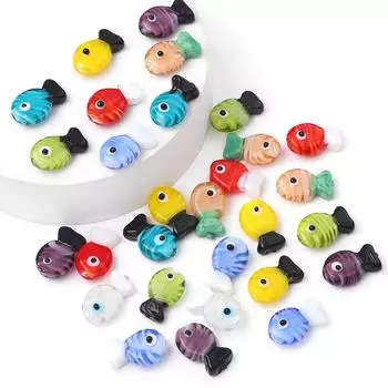 1 шт., ручная роспись, глазурованные бусины в форме рыбы, стеклянные подвески для DIY, ожерелье, браслет, серьги, изготовление ювелирных изделий, аксессуары для рукоделия коричневый
