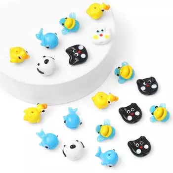 1 шт., ручная роспись, глазурованные забавные мультяшные бусины, стеклянные подвески для DIY, ожерелье, браслет, серьги, изготовление ювелирных изделий, аксессуары для рукоделия