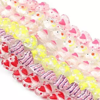 1 шт., ручная роспись, капающее масло, глазурованные персиковые бусины в форме сердца для DIY, ожерелье, браслет, серьги, изготовление ювелирных изделий, аксессуары для рукоделия