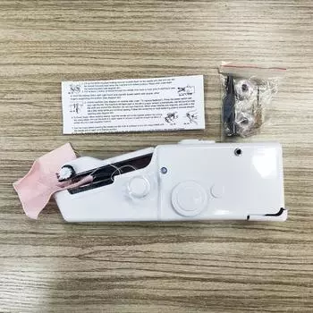 1 шт. ручная швейная машина, мини-швейные машины, портативная швейная машина, инструмент для быстрой ручной строчки для ткани, ткани, одежды белый