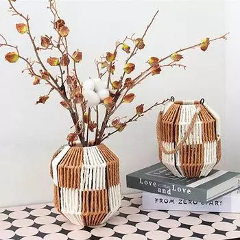 1 шт. ручная ваза украшение для хранения трубка бумажное плетение ручная работа дихроматизм предметы домашнего обихода