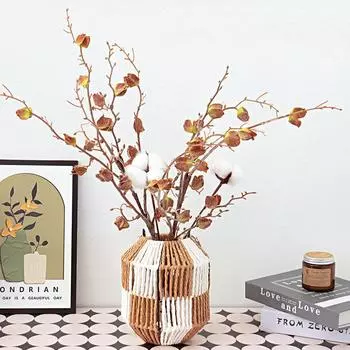 1 шт. ручная ваза украшение для хранения трубка бумажное плетение ручная работа дихроматизм предметы домашнего обихода