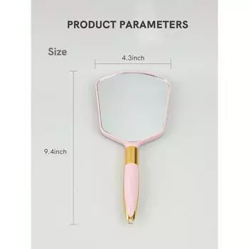 1 шт. ручное зеркало с ручкой, ручное зеркало для макияжа с отверстием для крючка для ванной комнаты и спальни
