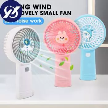 1 шт., ручной маленький вентилятор с героями мультфильмов белый