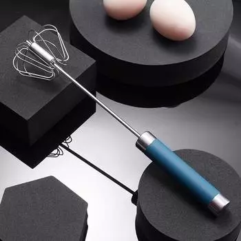 1 шт. Ручной миксер из нержавеющей стали, венчик для взбивания яиц, 12-дюймовый полуавтоматический венчик из нержавеющей стали, полуавтоматический венчик для домашнего приготовления яиц, молока, кухонных принадлежностей серебряный