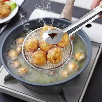 1 шт. Ручной многофункциональный креативный фильтр из нержавеющей стали, зажим для ложки, дуршлаг, зажим для жарки в масле, аксессуары для жареной курицы 28X10