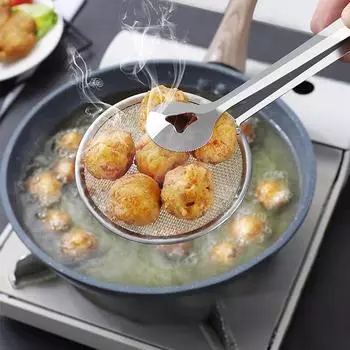 1 шт. Ручной многофункциональный креативный фильтр из нержавеющей стали, зажим для ложки, дуршлаг, зажим для жарки в масле, аксессуары для жареной курицы 28X10