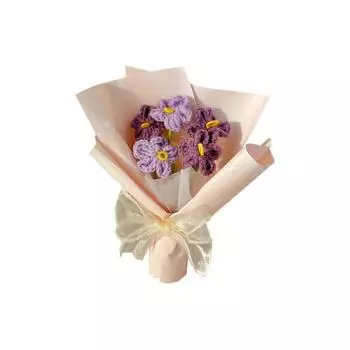 1 шт ручной работы Свадебная вечеринка День святого Валентина вязаные крючком цветы украшения дома искусственный букет подарки