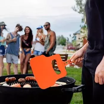 1 шт., Ручной вентилятор для барбекю, термостойкий пластиковый ручной вентилятор для барбекю, вентилятор для сжигания пламени барбекю, подходит для пикника на открытом воздухе чёрный