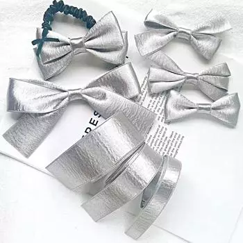 1 шт. ручные аксессуары для волос своими руками серебряная лента тканевая лента металлик серебристый 15MM