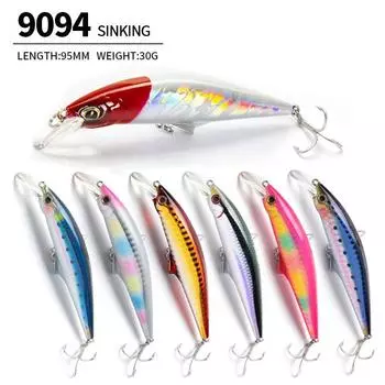 1 шт. рыболовная приманка для дальнего заброса тонущий гольян 9,5 см/30 г дрожащий гольян искусственная приманка клест морской окунь рыболовные приманки A