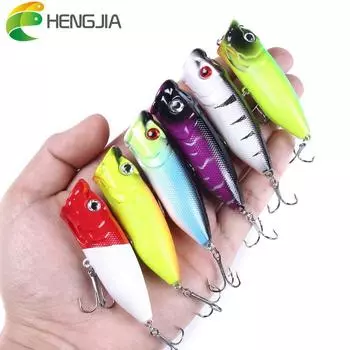1 шт., рыболовные приманки-попперы, 6,5 см, 11,8 г, жесткая приманка, воблер, искусственные рыболовные снасти
