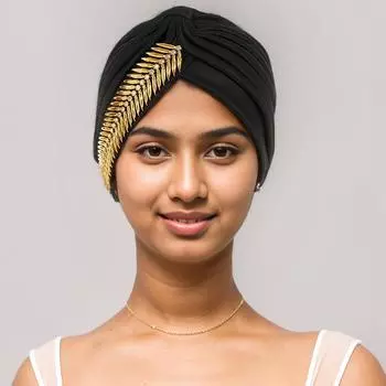 1 шт. с эластичной модной однотонной мусульманской плиссированной банданой со стразами, винтажной шапкой-тюрбаном, аксессуарами для волос хаки
