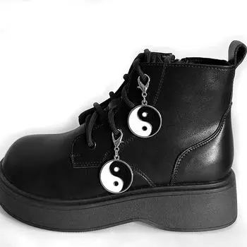 1 шт. съемные металлические пряжки для ботинок «Мартин» в стиле тайцзи, украшение для ботинок «Мартин», аксессуары для обуви Y2K, ювелирные изделия для вечеринок