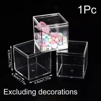 1 шт. с крышкой контейнер для хранения еды и конфет мини акриловая квадратная коробка прозрачная пластиковая коробка для хранения