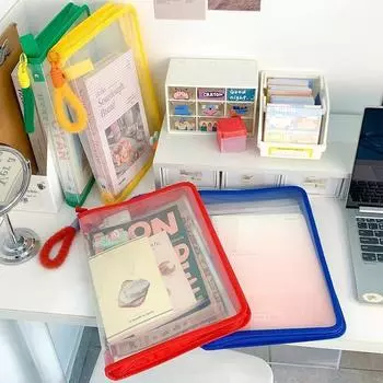 1 шт. с плюшевыми ручками учебники А4 на молнии сумка для документов студенческие канцелярские принадлежности прозрачный офис большой емкости