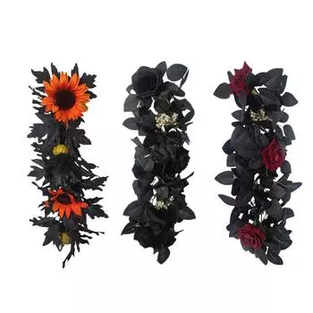 1 шт. с розами или подсолнухами, черный ротанг, настенные лозы, искусственные растения, садовый домашний декор