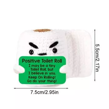 1 шт. с вдохновляющими сообщениями, цитатами, открытками, куклой Poo Poo, забавной игрушкой, позитивным вязанием крючком, очаровательными подарками для эмоциональной поддержки, рулоном туалетной бумаги