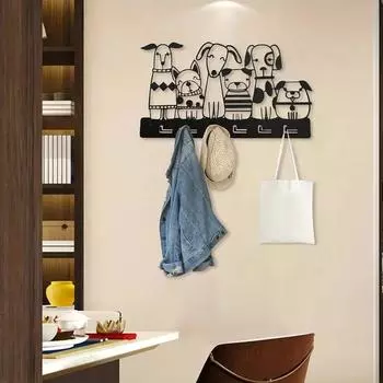 1 шт. с винтами, настенная подвесная стойка для собак, семейная вешалка для ключей, держатель для ключей, крючки, металлические креативные