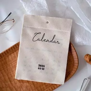 1 шт. с заусенцами Ins Ткань 2025 Календарь Ретро Стиль Стильный 2025 Ткань Настенный Офис Домашний Декор