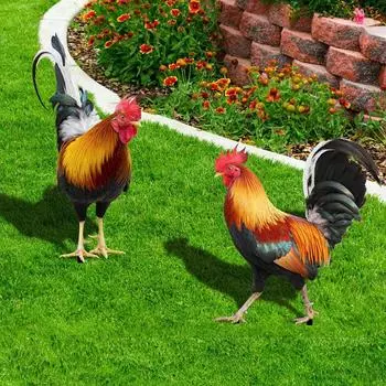 1 шт., садовая курица, уличное украшение, статуя петуха, скульптура курицы, устойчивый к атмосферным воздействиям декор для двора