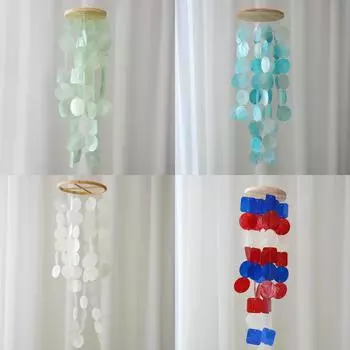 1 шт. Садовые колокольчики из ракушек, произведение искусства, садовые колокольчики с прохладным натуральным дзенским шармом, наружное украшение 60x12x12 см