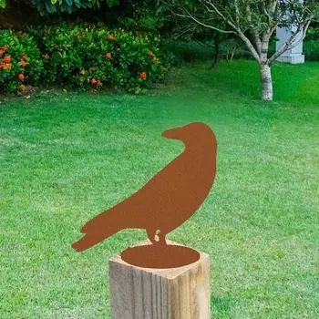 1 шт. Садовый колышек Raven - Улучшите свой сад с помощью этого колышка. Идеально подходит для сада и Хэллоуина.. Стильное произведение искусства для двора светло-серый