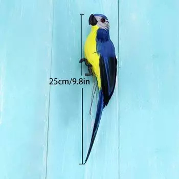 1 шт. Садовый реквизит Декорация Креативная фигурка для газона Орнамент Ручная работа Животное Птица Сделай сам 25/35 см Перья Имитация Попугай 25cm синий