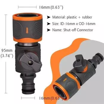 1 шт. садовый шланг, быстрый разъем, запорный клапан 16 мм, 1/2 дюйма, 3/4 дюйма, переходник для домашнего полива, ирригационной муфты, фитинги для мойки автомобиля 1pc