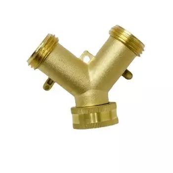 1 шт. Садовый шланговый разветвитель, 2-ходовой, прочный, латунный, двунаправленный, шланговый распределитель, латунный, двунаправленный, садовый шланговый соединитель 3/4