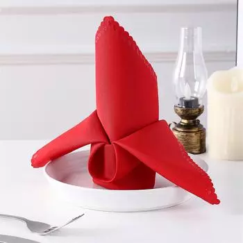 1 шт салфетка ткань цветок режущий край рот салфетка отель складной цветок натирание чашка свадьба западный стол украшение подставка для столовых приборов 30x30cm красный