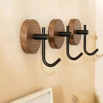 1 шт. самоклеящаяся вешалка для хранения пальто простые крючки из цельного дерева вешалка для полотенец настенный крючок для ванной комнаты домашний декор