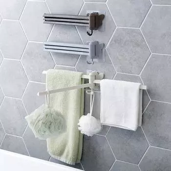 1 шт. самоклеящаяся вешалка для полотенец вращающаяся полка для ванной комнаты вешалка для полотенец для кухонного держателя полотенец стеллаж для хранения белый