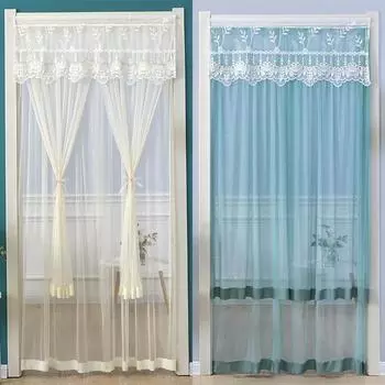 1 шт. самоклеящаяся занавеска для украшения дома, плиссированная полиэстеровая кружевная вышивка, экран для перегородки комнаты, двойной слой 100*200 бежевый