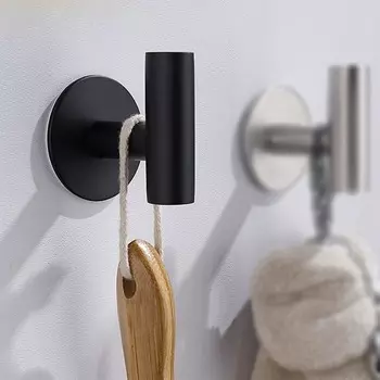 1 шт. Самоклеящиеся крючки для полотенец, вешалки для халатов, настенные вешалки для одежды, держатель для ключей, брелок, вешалка из нержавеющей стали 304 для душа серебряный