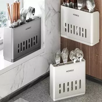 1 шт. Самоклеящиеся палочки для еды, трубка, настенная кухонная полка, пластиковая коробка для хранения, стойка, слив