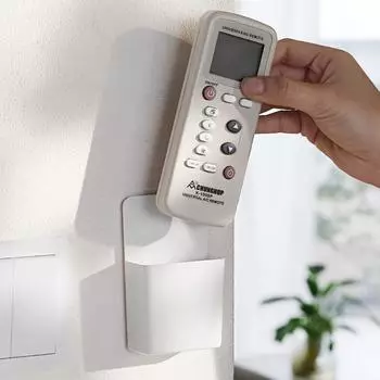 1 шт. Самоклеящийся настенный ящик для хранения - удобный держатель пульта дистанционного управления, компактная полка для мелких предметов. Plastic белый