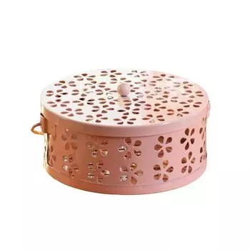 1 шт. сандаловое дерево противомоскитная спираль лоток курильница коробка держатель железный дом противопожарный выдолбленный