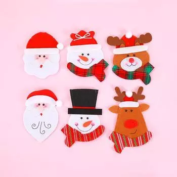 1 шт Санта-Клаус лось высокое качество нож вилка сумки новый нетканый ручной работы рождественский ужин стол украшение чехол для столовых приборов